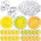 300 Pieces Clear Fake Crushed Ice Cubes Rocks and 20 Pieces Simulation Lemon Slices, Artificial Fruits and Acrylic Diamonds Clear Ice for Vase Fillers Table Centerpiece Decor Wedding (2 x 0.4 Inch)